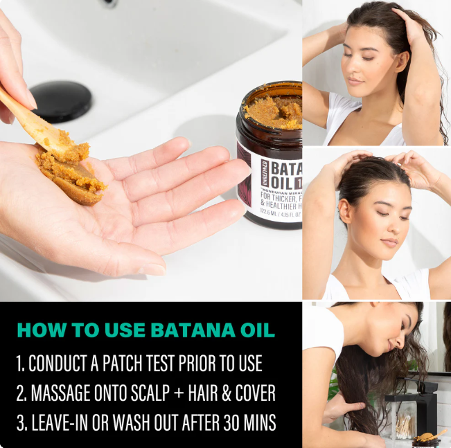 Glow Restore Hair Mask in an amber jar next to golden paste scooped into a hand and applied to hair.