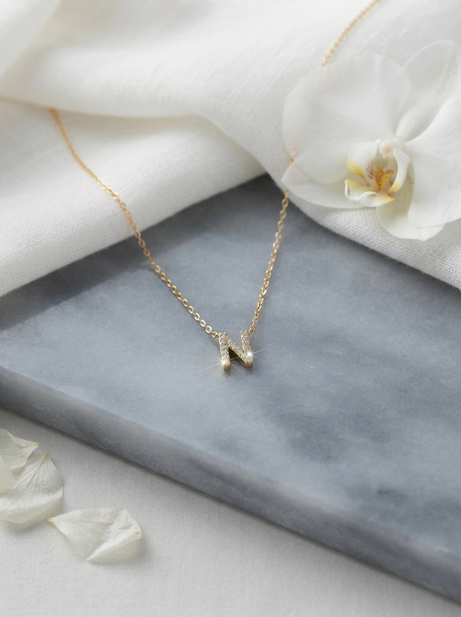 Subtle Elegance Initial Pendant - premium-split-layout